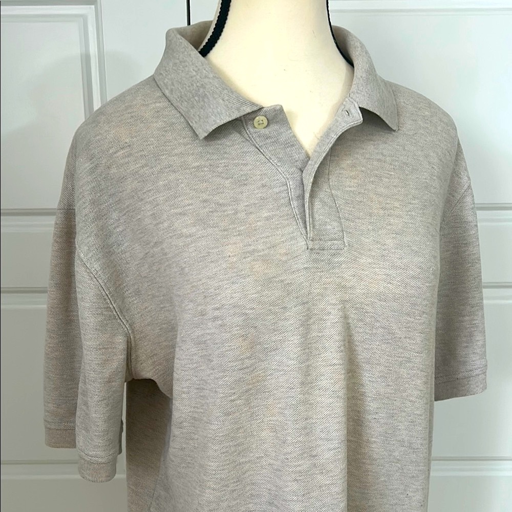 Saddlebred Perfect Polo Gray/Tan Classic Shirt Soft Knit Short Sleeve - Picture 2 of 10